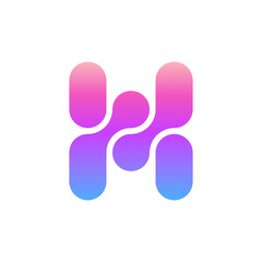 Letter H technology modern creative logo design