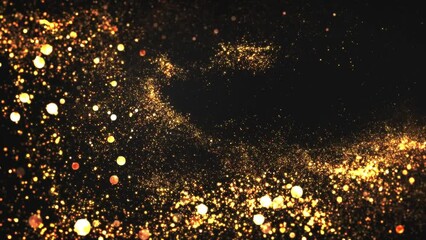golden glitter particles loop background v02