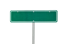 Blank Green Directional Sign Isolated.