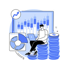 Sticker - Hedge fund trader isolated cartoon vector illustrations.