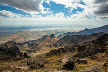 View From The Top Of The East Rim Overlook Near The Summit Of The Steens Mountains, Near Frenchglen, Oregon