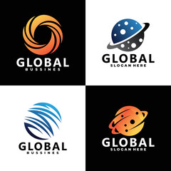 global vector logo design isolated