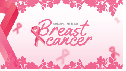 Wall Mural - Breast Cancer awareness month card. banner template
