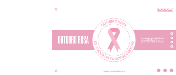 Wall Mural - breast cancer awareness month banner design in october