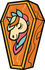 Sticker - coffin outline style icon