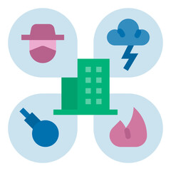 Sticker - business disaster icon