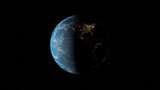 Fototapeta Desenie - planet earth in space close starry background cosmic solar stars the world 