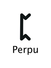 Wall Mural - Perpu Runes. Complete collection of Rune alphabet, futhark. Writing ancient Germans. Vector Mystical symbols. 
Esoteric, occult, magic illustration for Tattoos.