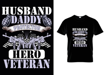 Wall Mural - Husband Daddy Veteran T-Shirt Design