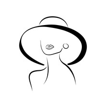 Silhouette Black, Woman With Hat Free Stock Photo - Public Domain Pictures