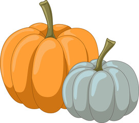 Wall Mural - Cute orange and blue pumpkins vector illustration