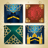 Fototapeta Na sufit - Bundle set of four Islamic backgrounds