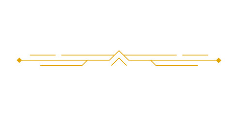 Poster - art deco outline stroke in golden color for classy and luxury style. premium vintage line art design element
