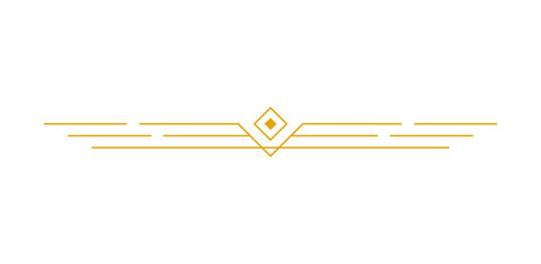 Poster - art deco outline stroke in golden color for classy and luxury style. premium vintage line art design element