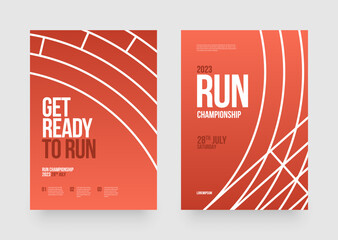 Wall Mural - Vector layout template design for run, championship or any sports event. Poster design with abstract running track on stadium with lane.