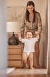 © Alex S/peopleimages.com - Love, mother and baby learning to walk while holding hands for support and child development. Happy, excited, and cheerful toddler walking together with help of mom in family home.