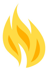 Poster - Fire icon. Yellow flame logo. Burning symbol