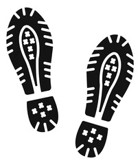 Poster - Sneaker foot print. Sole protector black silhouette