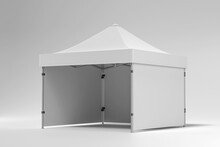 3D Render Blank Display Tent For Mockup