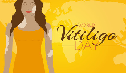 Wall Mural - World Vitiligo Day Yellow Background Design