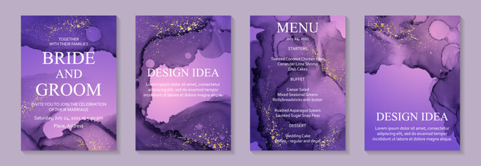 Wall Mural - modern watercolor background or elegant card design for birthday invite or wedding or menu with abst