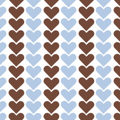 texture geometry hearts pattern brown and blue love