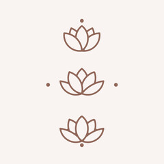 Wall Mural - Lotus flower logo. Stylized emblem of flower bud.