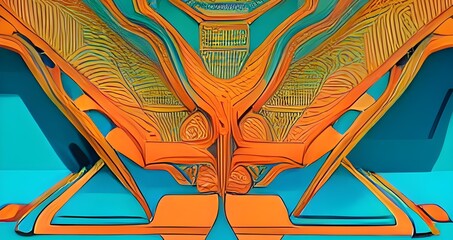 abstract pattern decorated structure illustration