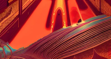 abstract pattern decorated structure illustration