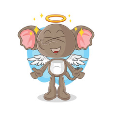 Sticker - elephant angel with wings vector. cartoon character