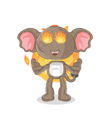 Sticker - elephant on fire mascot. cartoon vector