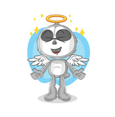 Canvas Print - sloth angel with wings vector. cartoon character