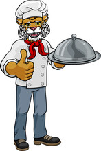 Wildcat Chef Mascot Cartoon Character