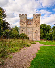 Canvas Print - Preston Pele Tower in portrait, which is a 14th century bastle of medieval construction located in Northumberland near the coast and was a fortified dwelling for protection against the Border Reivers