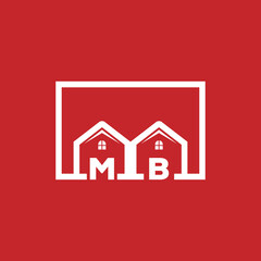 Initial MB Homes aligned logo stock vector. Illustration of building