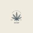 © Maria - Line art hemp leaf logo