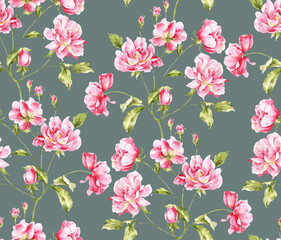 Classic Popular Flower Seamless pattern background.Perfect for wallpaper, fabric design, wrapping paper, surface textures, digital paper.