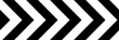 Seamless horizontal road markings in black and white. Unidirectional hazard marker road sign. Chevron arrow pattern traffic sign in flat style design. Vector illustration.