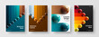 Modern catalog cover design vector layout collection. Minimalistic 3D spheres company identity concept composition.