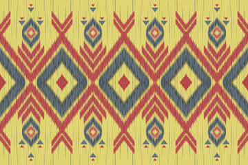 Ikat geometric folklore ornament with tribal ethnic seamless striped pattern Aztec style. oriental pattern traditional Design for background, clothing, wrapping, Batik, fabric, illustration.