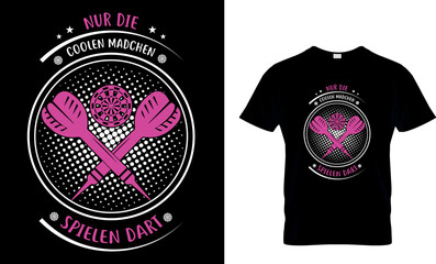 Wall Mural - nur die coolen madchen spielen dart ...t-shirt design template