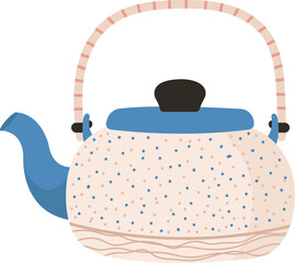 Sticker - Teapot with handle Kitchen icon. Vector illustration