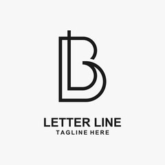 Wall Mural - Letter B line logo design