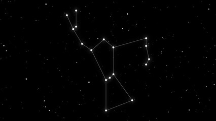 orion constellation star gazing in dark night sky space and astronomy concept animation