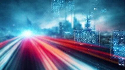 Poster - Smart city and communication network concept. Digital transformation.