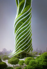 Wall Mural - futuristic organic architecture