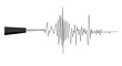 Seismograph earthquake or polygraph test wave illustration.