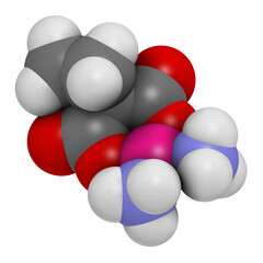 Sticker - Carboplatin cancer chemotherapy drug, chemical structure.