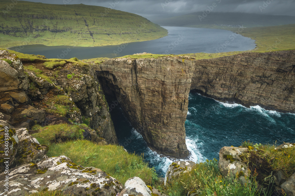 Amazing landscapes of the Faroe Islands captured in summer. Views of ...