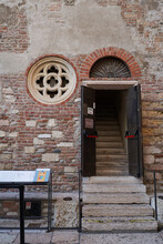 Verona, Italy - July 13, 2022 - The House Of Juliet Capulet (Giulietta Capuleti) With Balcony Made Famous By William Shakespeare's Love Tragedy Romeo And Juliet  